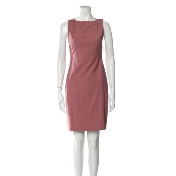 Theory Pink Willow Sheath Dress Wool Sleeveless Knee Length Crew Neck 4 NWT - Picture 1 of 13